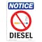 Signmission Safety Sign, OSHA Notice, 18" Height, Aluminum, Diesel Sign With Symbol, Portrait OS-NS-A-1218-V-11018 - alternate 1